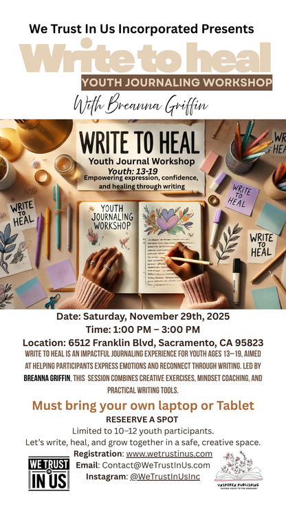 Write To Heal Workshop | Youth Journaling & Creative Writing